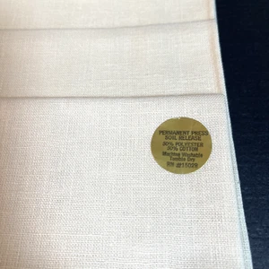 Set of 8 Off-White Beige Cloth Napkins Faux Linen Poly Cotton 17” Square – NEW - Picture 1 of 4