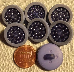 7 Periwinkle Blue / Violet Plastic Shank Buttons 13/16" 20.6mm 8992 - Picture 1 of 1