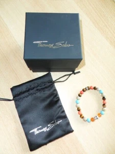Thomas Sabo Perlenarmband bunt mit Totenkopf - NEU - Bild 1 von 2