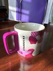 Starbucks 2022 Pink Fuchsia Floral 12 oz Ceramic Coffee Tea Mug Cup