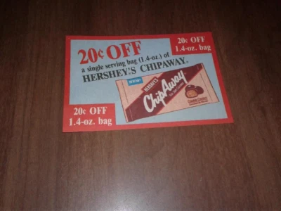 1980 HERSHEY CHIP AWAY  TEST MARKET CHOCOLATE  MANUFACTURER COUPON  A CANDY FLOP - Image 1 of 2