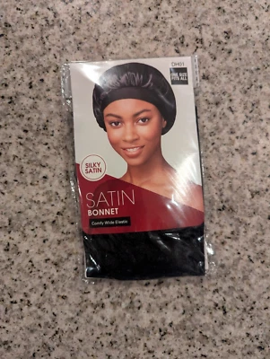 Gorro de satén banda ancha satinado sedoso transpirable Kiss, negro talla única para la mayoría Foto 1 de 4