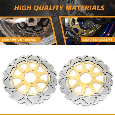 2 Front Brake Rotors for Suzuki GSXR600 97-03 750 96-03 Hayabusa GSX 1300R 99-07 - Image 1 of 4