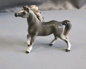Mid Century Porzellan Pferd Figur 5" graue Glasur - Vintage - Bild 1 von 5