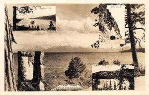 RPPC Emerald Bay LAKE TAHOE Zephyr Cove Cave Rock c1940s Photo Vintage Postcard - Picture 1 of 2