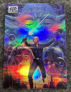 Topps 2021 cromo Star Wars Galaxy The Four Jedi #29 refractor - Imagen 1 de 3