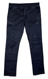 Belstaff England Zip Cargo Pocket Moto Pants Jeans Black Men's Size 32 - Picture 1 of 11