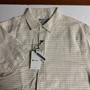 Sperry Premium Collection Mens Button Down Shirt Short Sleeve Striped - Picture 1 of 7