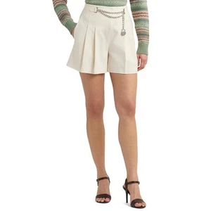 Lauren Ralph Lauren Chain Trim Pleated High Rise Pocket Cotton Blend Shorts, 4 - Picture 1 of 11