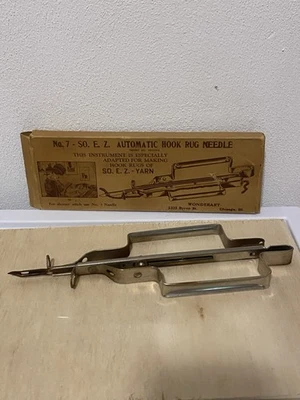 Antique Hook Rug Needle And Box - Image 1 of 4