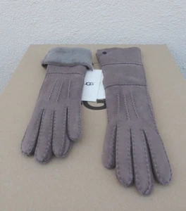 UGG STORMY GREY SHEEPSKIN LONG PIECED SLIM GLOVES ~WOMEN MEDIUM ~ NWT - Picture 1 of 3