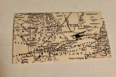 Tela de cubierta de chequera de mapa de viajes aéreos de aviación vintage con vinilo hecha a mano personalizada Foto 1 de 4