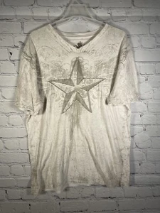 Vintage Y2K Helix Brand All Over Print Shirt Size XL Affliction Style Star - Picture 1 of 6