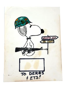 Póster de colección años 60 70 Vietnam volante marines forasteros arte popular Snoopy - Imagen 1 de 11