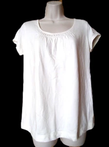 Top George blanco talla S (4-6) tejido elástico manga corta para mujer - Imagen 1 de 8