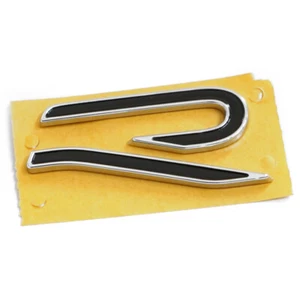 Original VW R Schriftzug Heckklappe Emblem schwarz/chrom Tuning Sport Logo - Bild 1 von 1