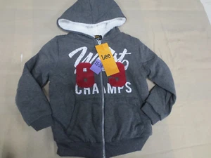 New Lee Boys Full Zip Plush Lined Hoodie XS 5/6 Dark Grey - Picture 1 of 3