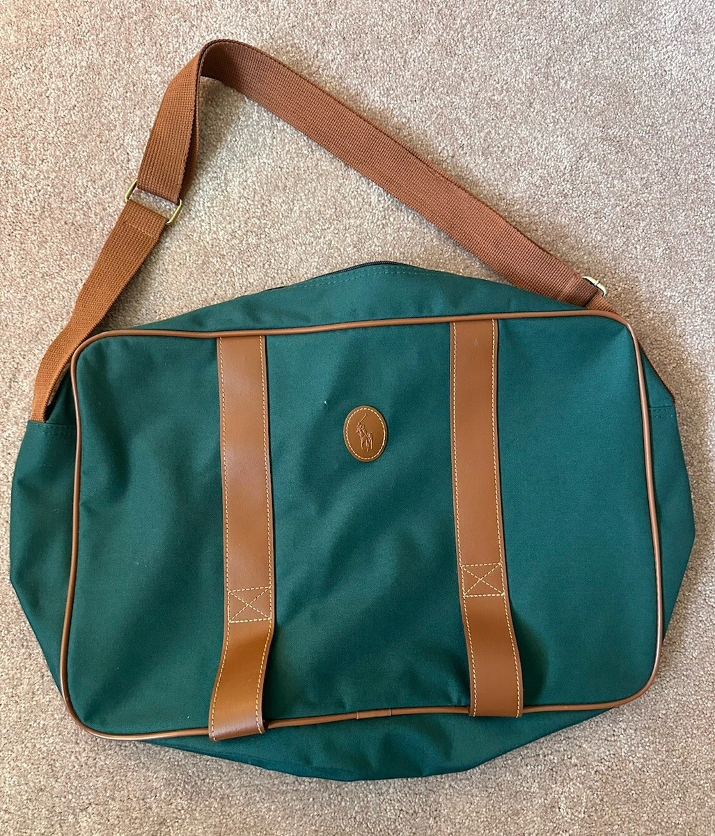 ぬらちお　polo Ralph Lauren messenger bag Leather-Trim Travel Messenger Bag