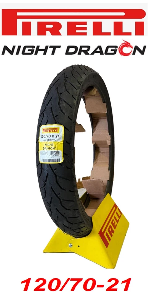 Neumático delantero Pirelli 120/70-21 Night Dragon Harley Electra Glide Road King Street Foto 1 de 2