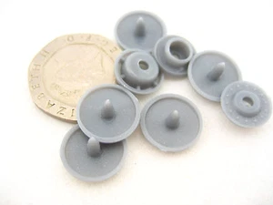 50 Sets T5 Grau KUNSTHARZ DRUCKKNÖPFE KNOPFVERSCHLÜSSE DRUCKKNÖPFE - Bild 1 von 2