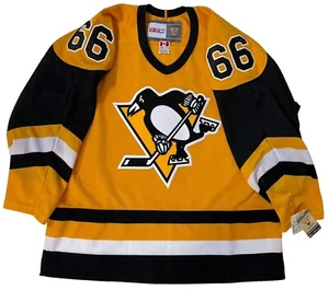 MARIO LEMIEUX 1984 PITTSBURGH PENGUINS CCM ROOKIE STYLE JERSEY SIZE LARGE - Picture 1 of 6