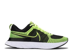 Nike React Infinity Run Flyknit 2 Volt Green Black CT2357-700 sz 10 Men's - Picture 1 of 9
