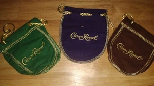 Lot of 3 Crown Royal Apple, Maple, Regular Shooter Bags 4" Little Tiny - Bild 1 von 4