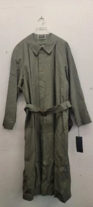 Nautica Men Olive Green Hidden Button Removeable Lined Belted Trench Coat SZ 44R - Picture 1 of 8