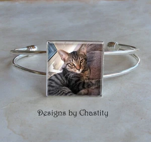Custom Photo Bracelet - Personalized Customized Keep Sake Cuff Glass Art  - Picture 1 of 3