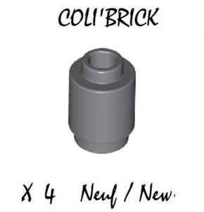 lego 3062 b - 4x Brique Brick Round 1x1 open stud - Dark Bluish Gray - NEUF - Imagen 1 de 1
