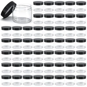 50 Pieces 4oz Plastic Jars with Lids Clear Round Cosmetic Container Empty Sto... - Picture 1 of 6