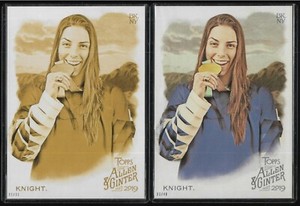 RARE 2019 TOPPS OLYMPICS HILARY KNIGHT 5X7 CARD LOT #185 ~ 01/10 & 01/49 HOCKEY