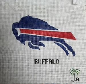 Handpainted Needlepoint Canvas NFL Buffalo/ facing left - Picture 1 of 2