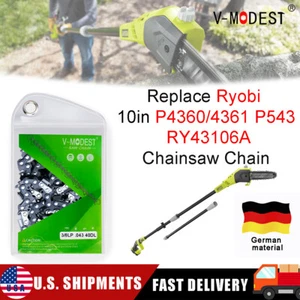 Reemplazar cadena de motosierra 10" RYOBI P4360/4361 P543 RY43106A RY43200 3/8LP 043 40DL - Imagen 1 de 12