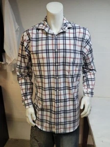Camisa Club Room blanca a cuadros abotonada 15.5 32/33 / we2453 r4 t46 - Imagen 1 de 4