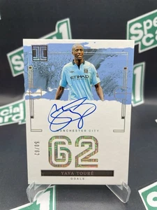 2023-24 Panini Impeccable Stats On Card Autograph Yaya Toure /62 No Parallel SP - Picture 1 of 6