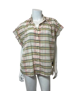 Neu mit Etikett Trovata Marianne B Hemd mit Rüschenärmeln in Pomelo kariert Größe S - Bild 1 von 9