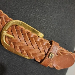 Vintage Women's Braided Brown Belt Leather Etienne Aigner Size XL - Picture 1 of 9