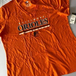 MLB Original Merchandise Baltimore Orioles Damen V-Ausschnitt Large, dunkelorange 2XL - Bild 1 von 4