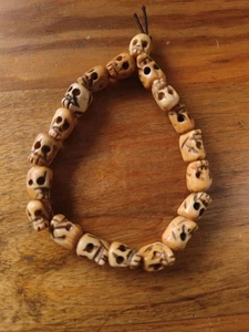 Pulsera de Colección Yak Hueso Cráneo Budista Tibetano Meditación Oración Cuentas Mala - Imagen 1 de 5