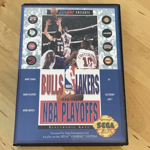 Sega Genesis Bulls vs. Lakers and the NBA Playoffs (1991) CIB con poster manuale - Foto 1 di 16