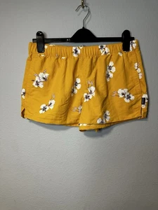 Patagonia Shorts Women Medium Yellow Floral Barely Baggies 2.5" Nylon Run Beach - Picture 1 of 4