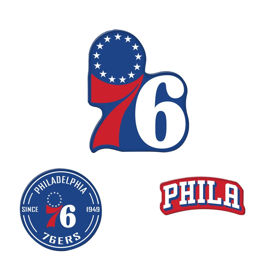 WinCraft  Philadelphia 76ers 3-Pack Premium Fridge Magnet Set - Image 1 of 1