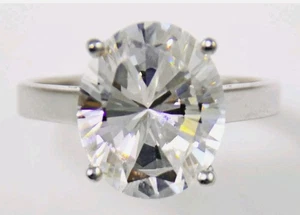 925 Sterling Silber Ring Moissanit Ovalschliff Blume Ring Hochzeitstag - Bild 1 von 5