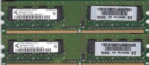 2GB 2x1GB PC2-5300 DDR2-667 QIMONDA HYS64T128000EU-3S-C2 RAM KIT Lenovo 41X4256 - Picture 1 of 2