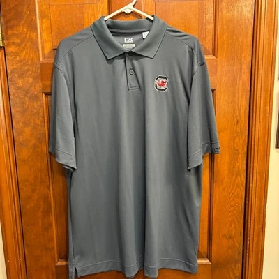 South Carolina Gamecocks Polo Shirt Mens XL Gray Cutter and Buck DryTec NWOT - Image 1 of 4