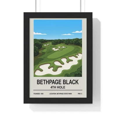 Bethpage Black Golf Poster | 4th Hole Course Print | New York  Art - Image 1 of 3