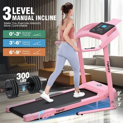 Electric with Auto Incline Treadmill Spacious Running Machine Sturdy Treadmill - Image 1 of 4