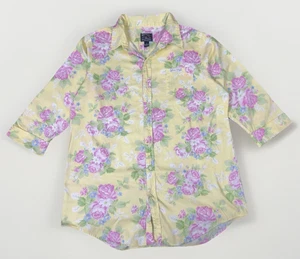 Camisa American Living Noche Dormir Mujer L Amarilla Floral Casa Shabby Chic Y2K - Imagen 1 de 16