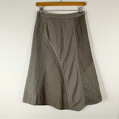 Falda Vintage Línea A Retazos Espiga Ecuestre Dinero Antiguo Academia Marrón 8 Foto 1 de 4